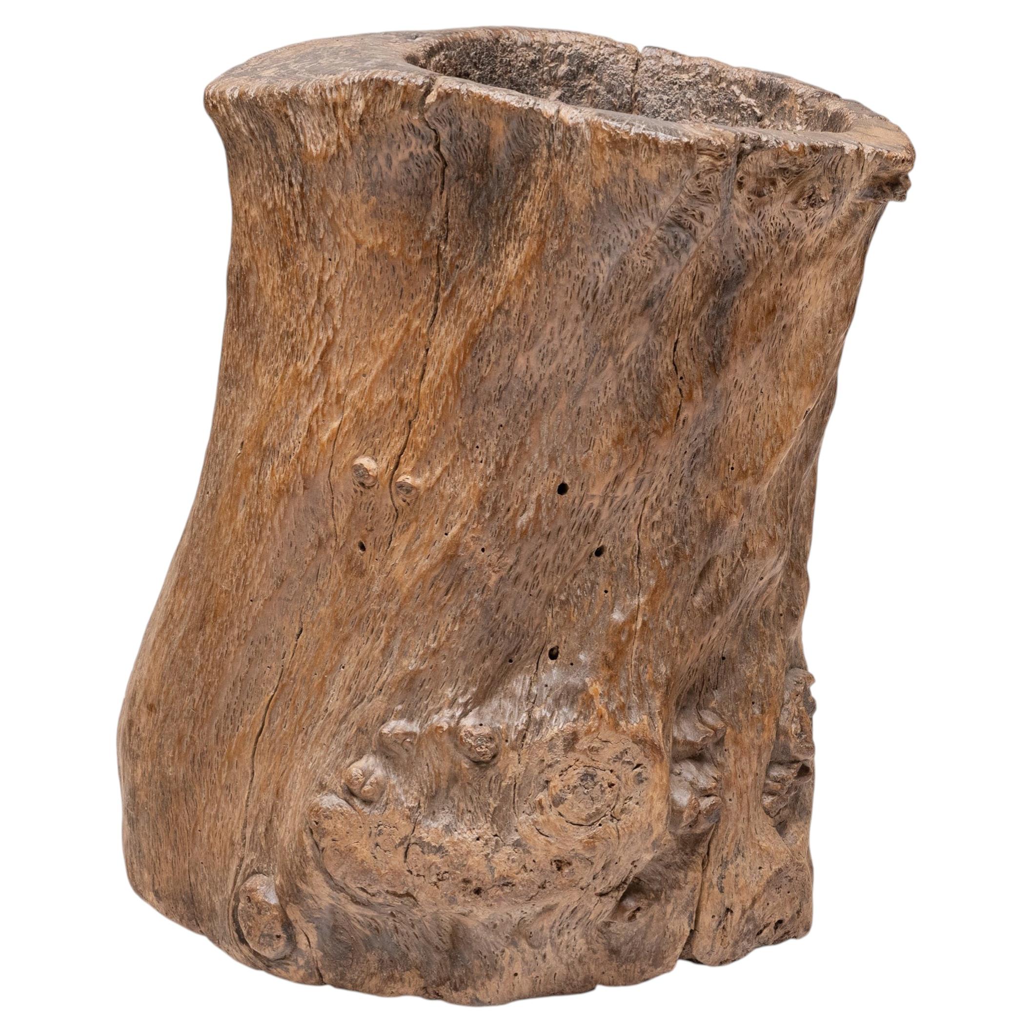 Burled Tree Trunk Mortar, c. 1900