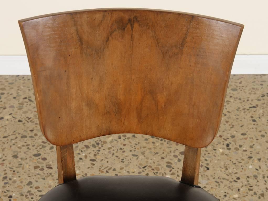 Burled Walnut Art Deco Dining Chairs, Set of six In Good Condition In Brooklyn, NY