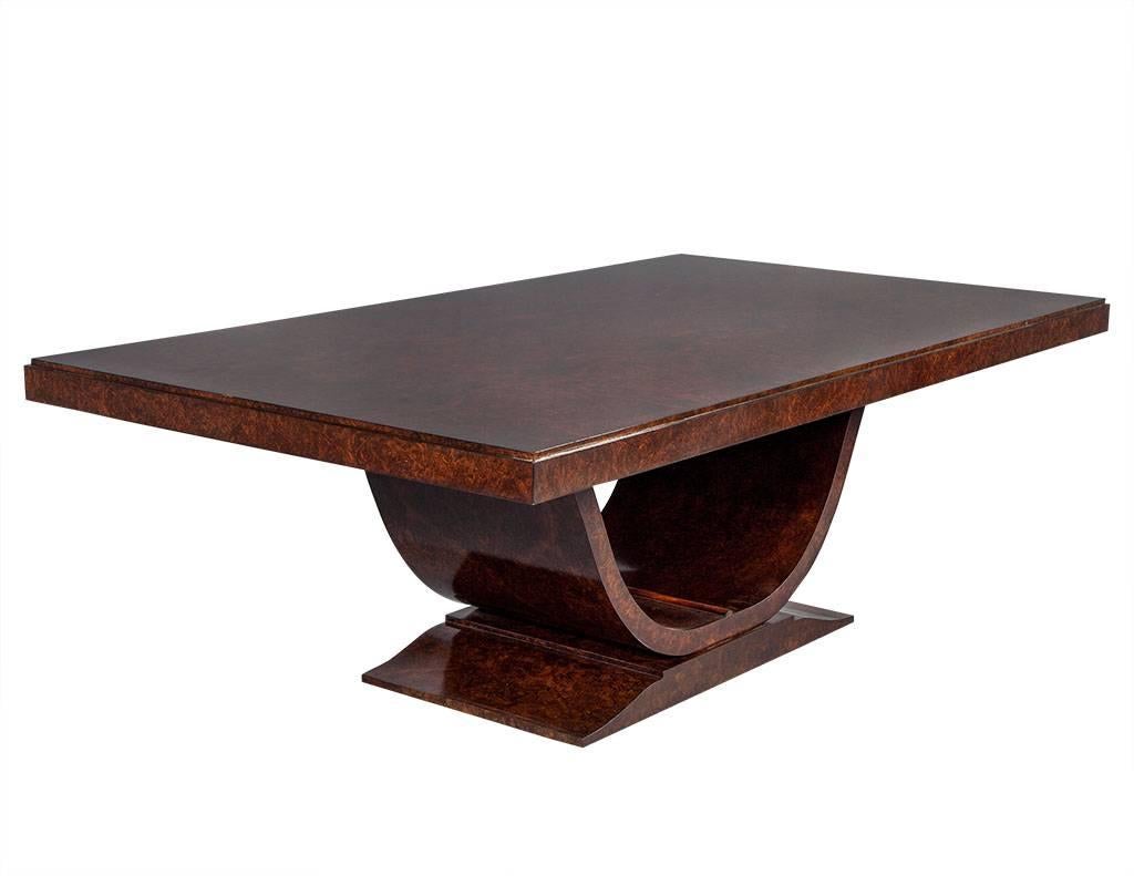 American Burled Walnut Art Deco Inspired Dining Table by Aerin Lauder