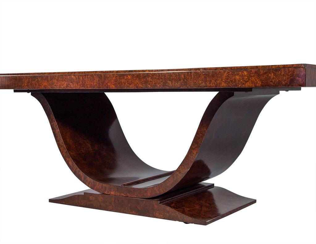 Contemporary Burled Walnut Art Deco Inspired Dining Table by Aerin Lauder