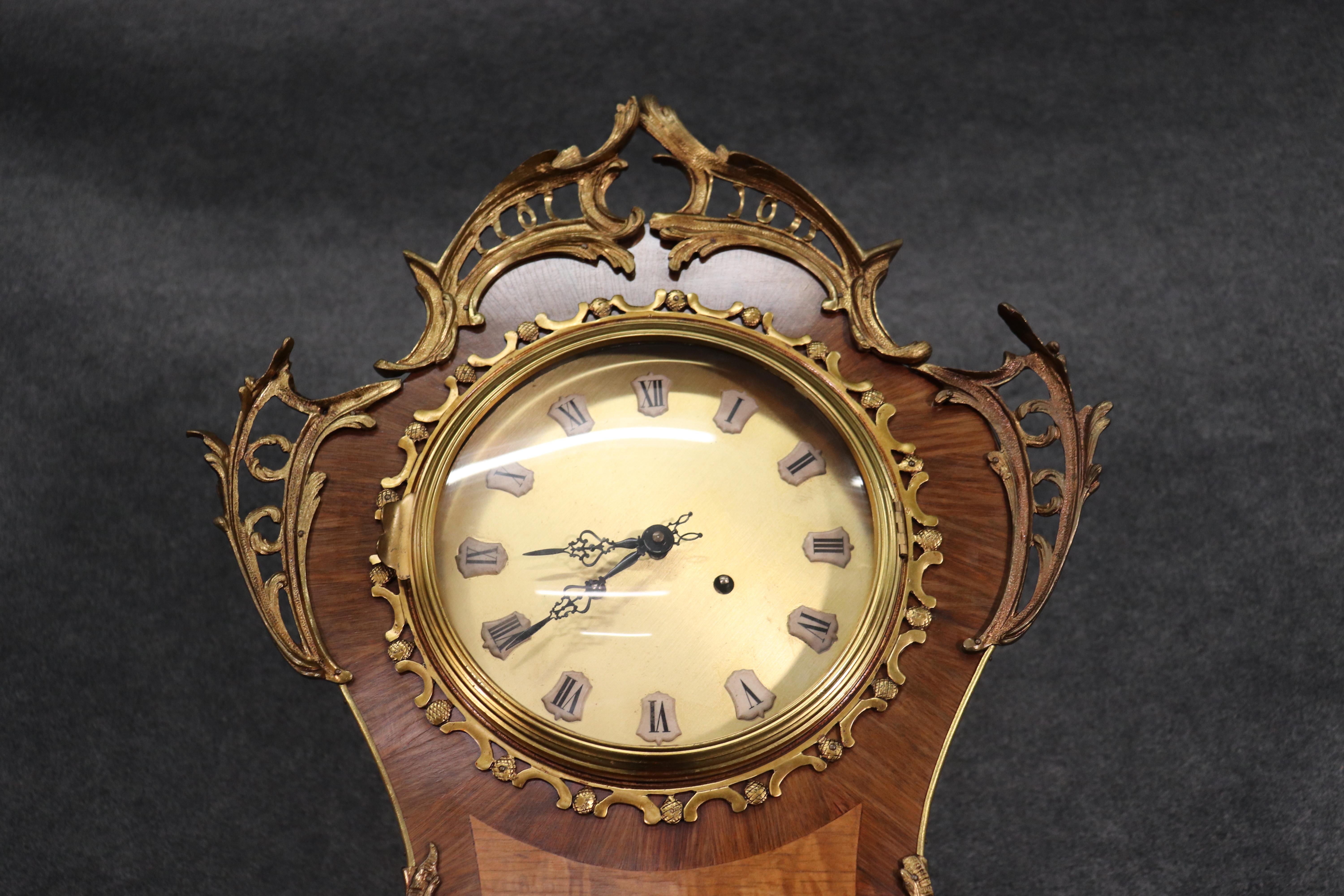 Burled Walnuss Bronze montiert Französisch Louis XV Großvater Uhr 1