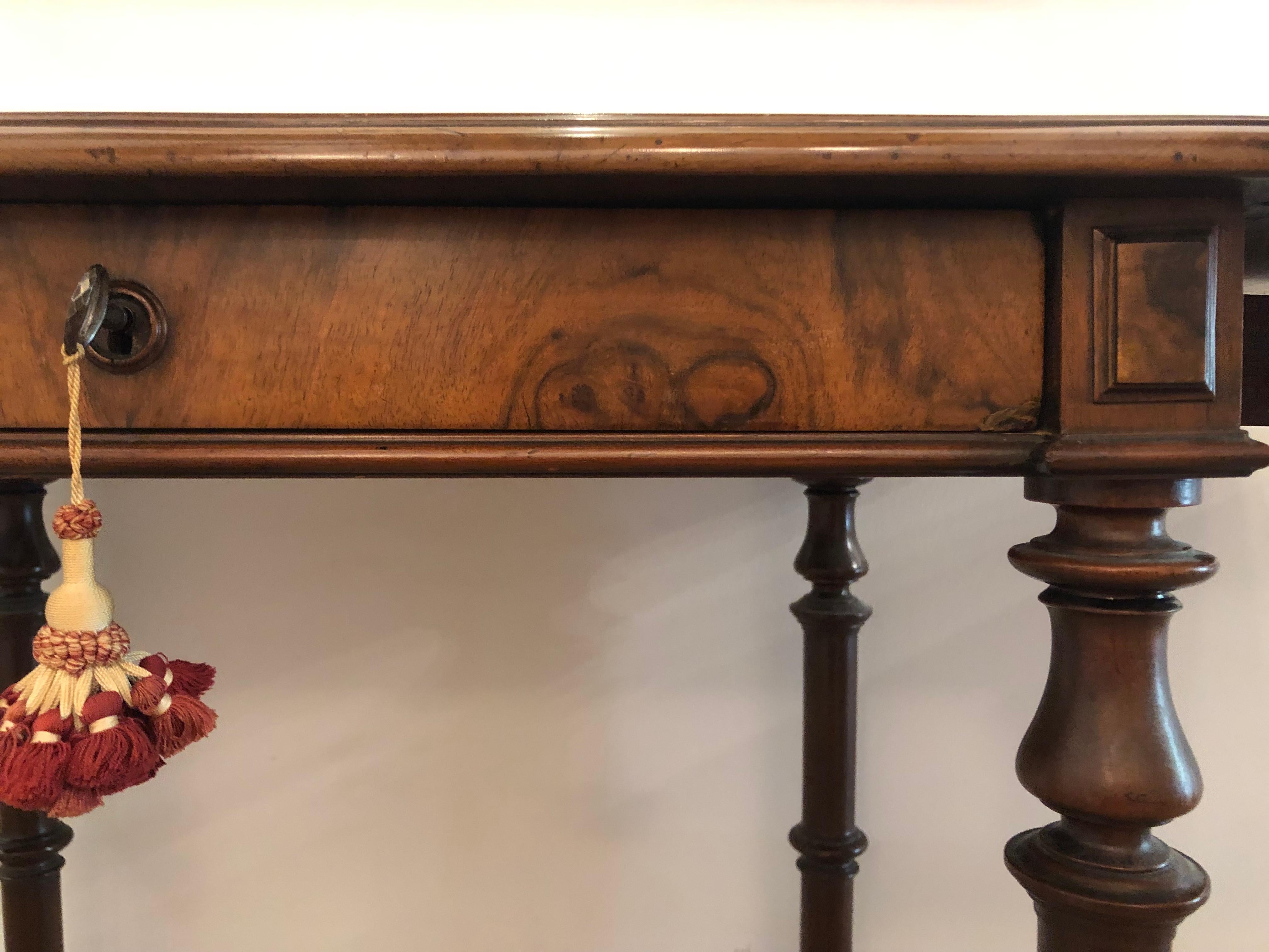 Wood Burled Walnut Console Table, American,  Herter Brothers, 19th Century For Sale