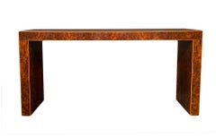 Burled Walnut Console Table
