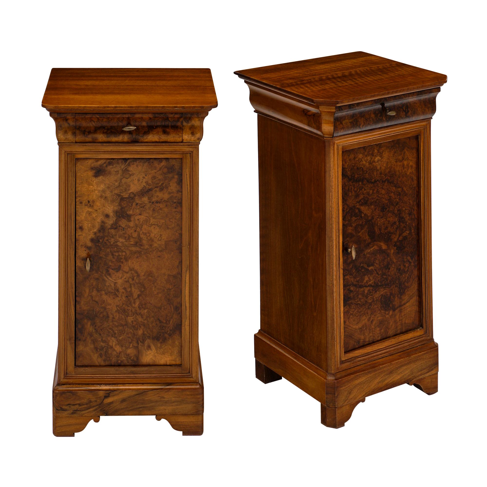 Burled Walnut French Antique Side Tables