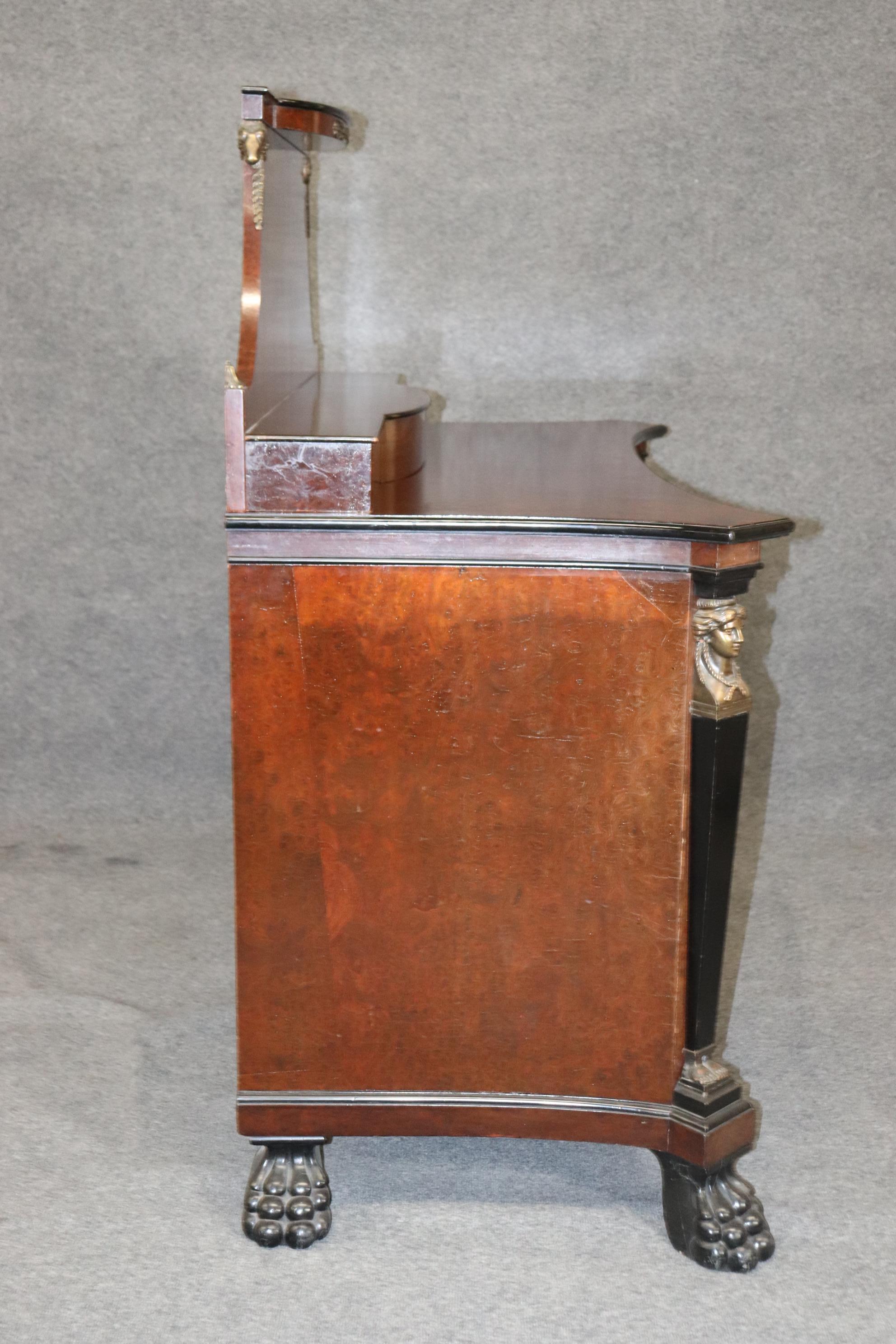 Burled Walnut French Empire Figural Bronze Buffet Sideboard, Circa 1880 2