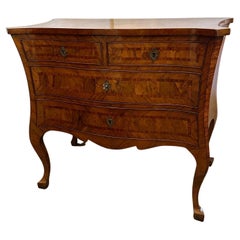 Burled Walnut Serpentine Commode