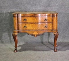 Burled Walnut Small Size English Georgian Buffet Server Circa 1920