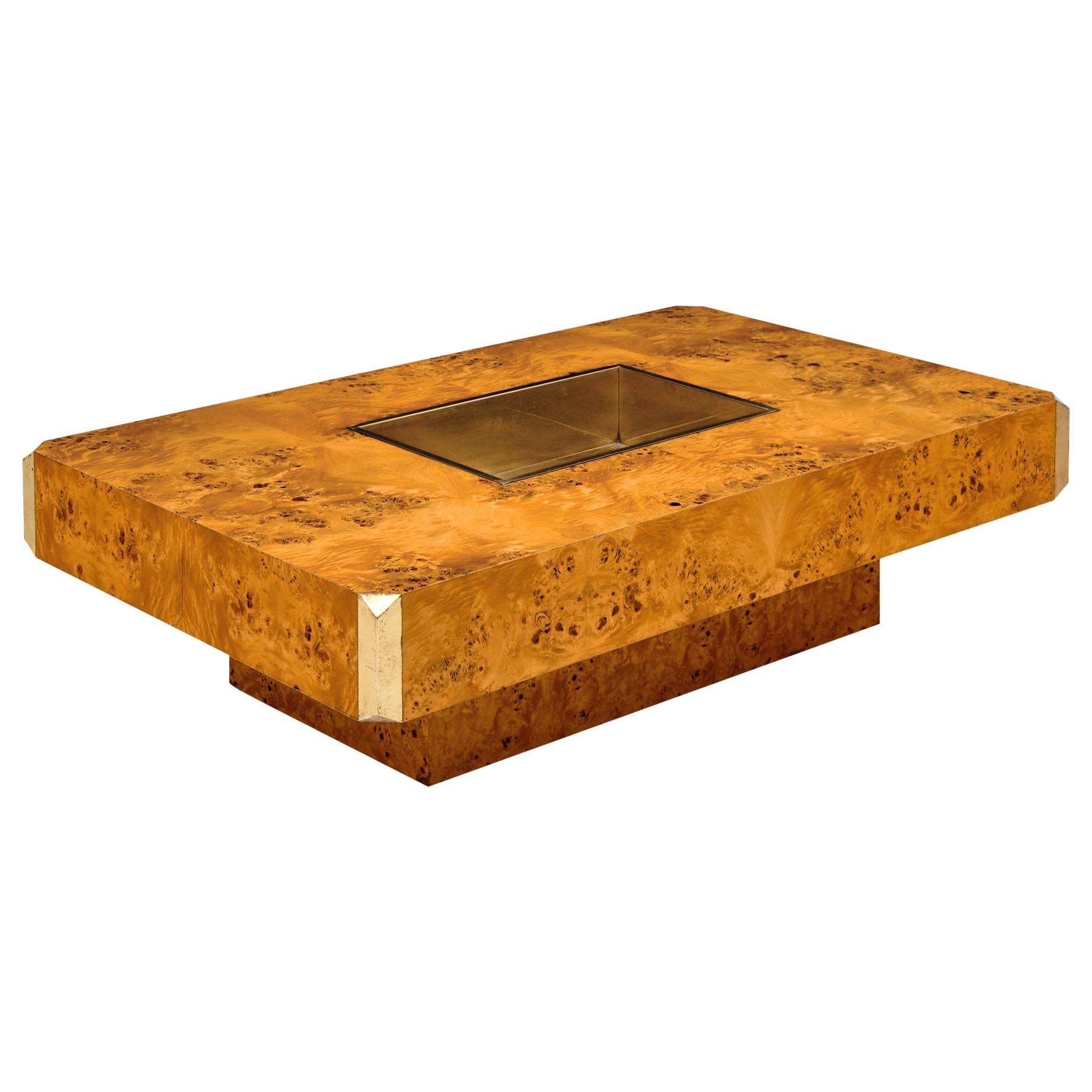 Burled Willy Rizzo Coffee Table