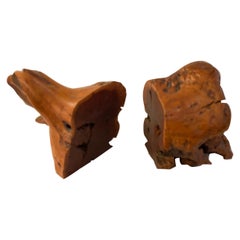 Burled Wood Bookends