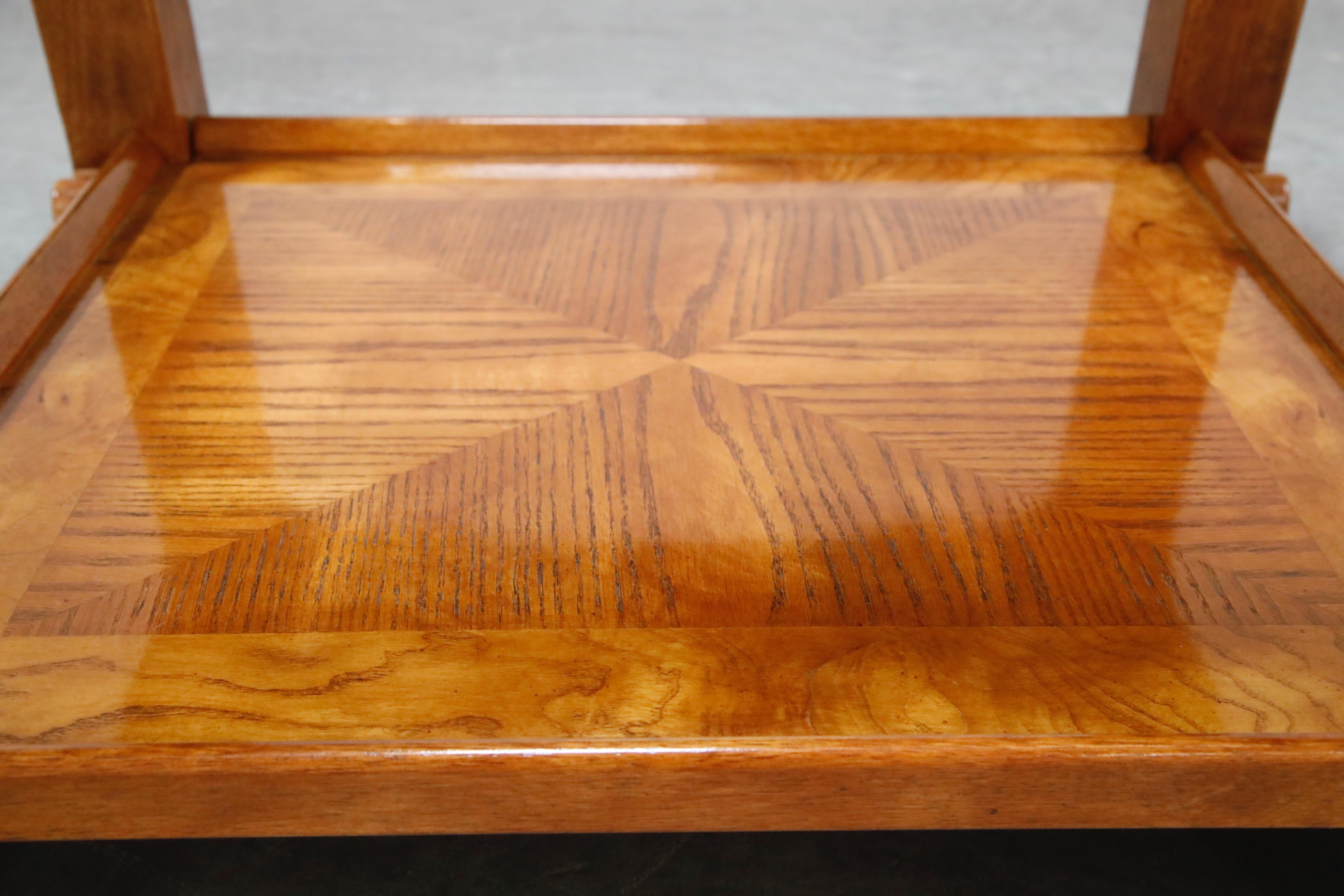 Burled Wood Chinoiserie Ming Styled Coffee Table and End Tables Set by Century 7