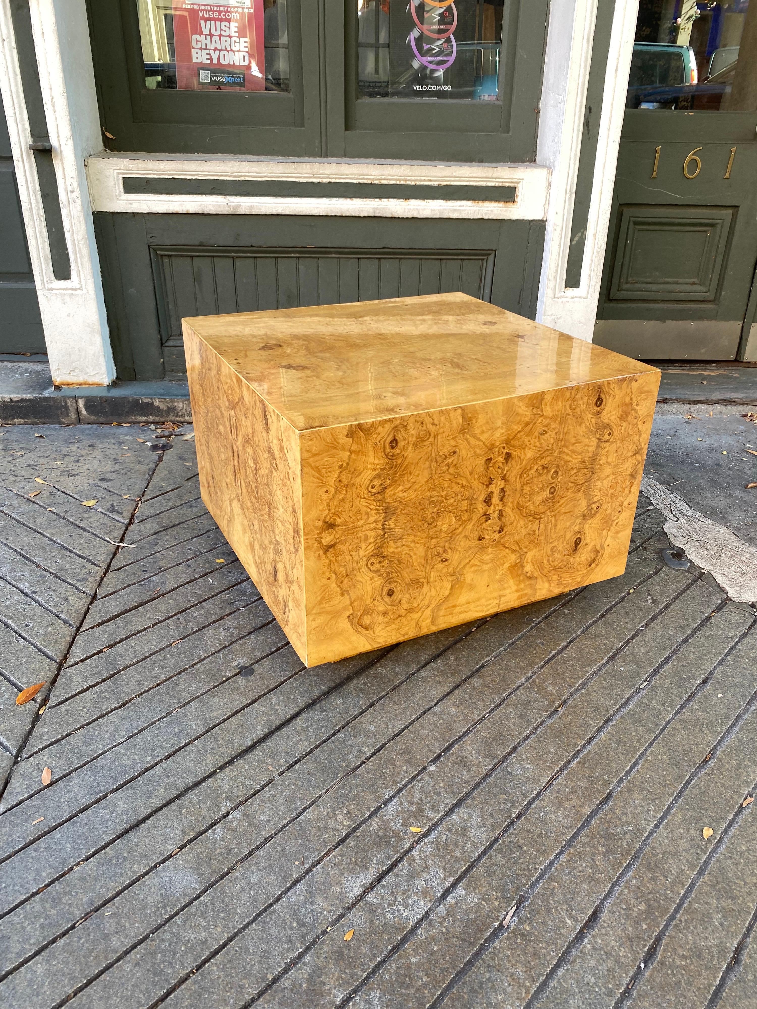 Burled Wood Cube Table 3