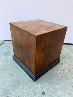 Burled Wood Cube Table