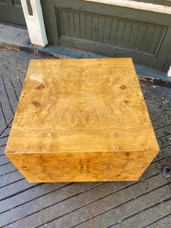 Burled Wood Cube Table