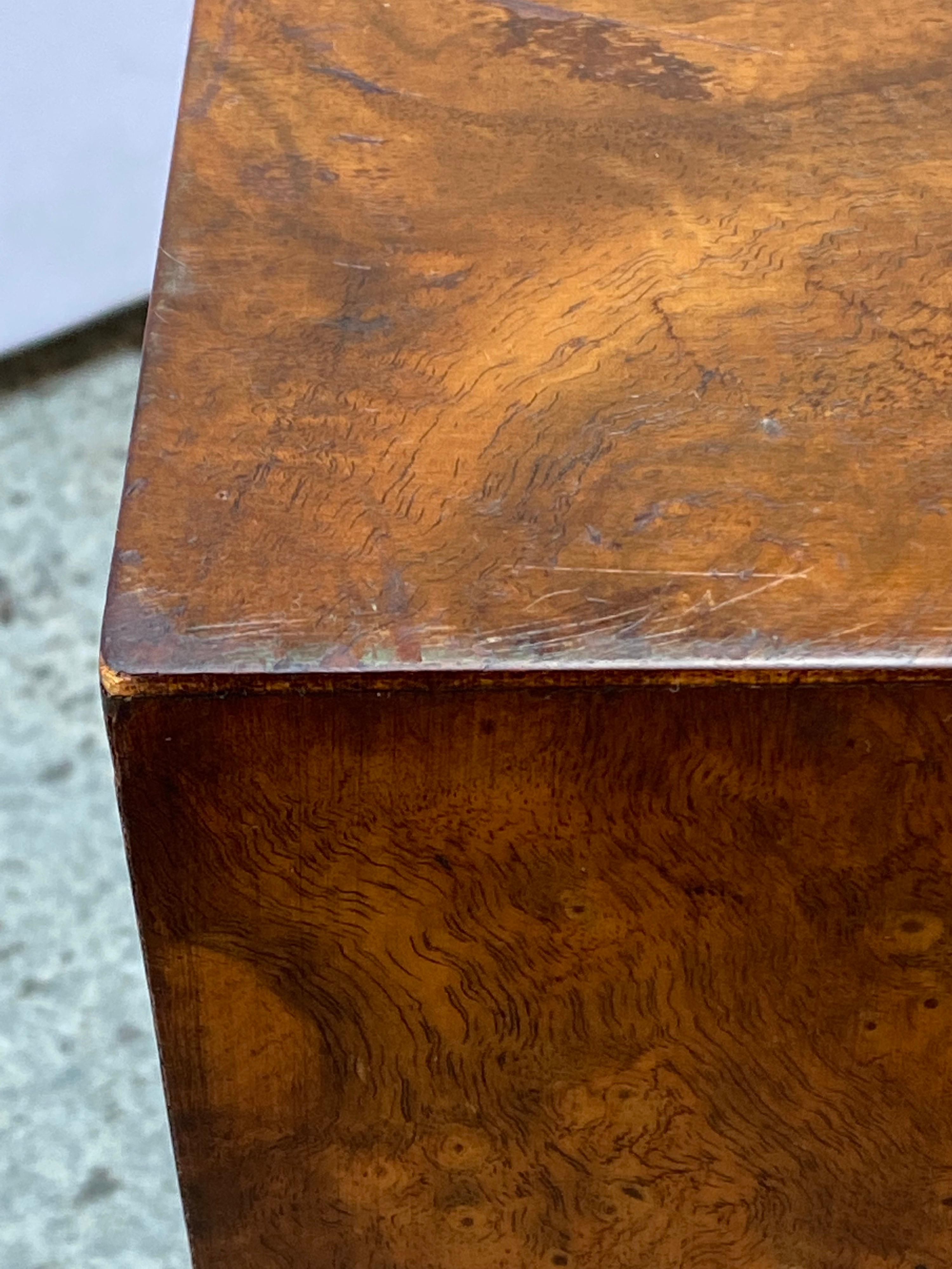 American Burled Wood Cube Table For Sale