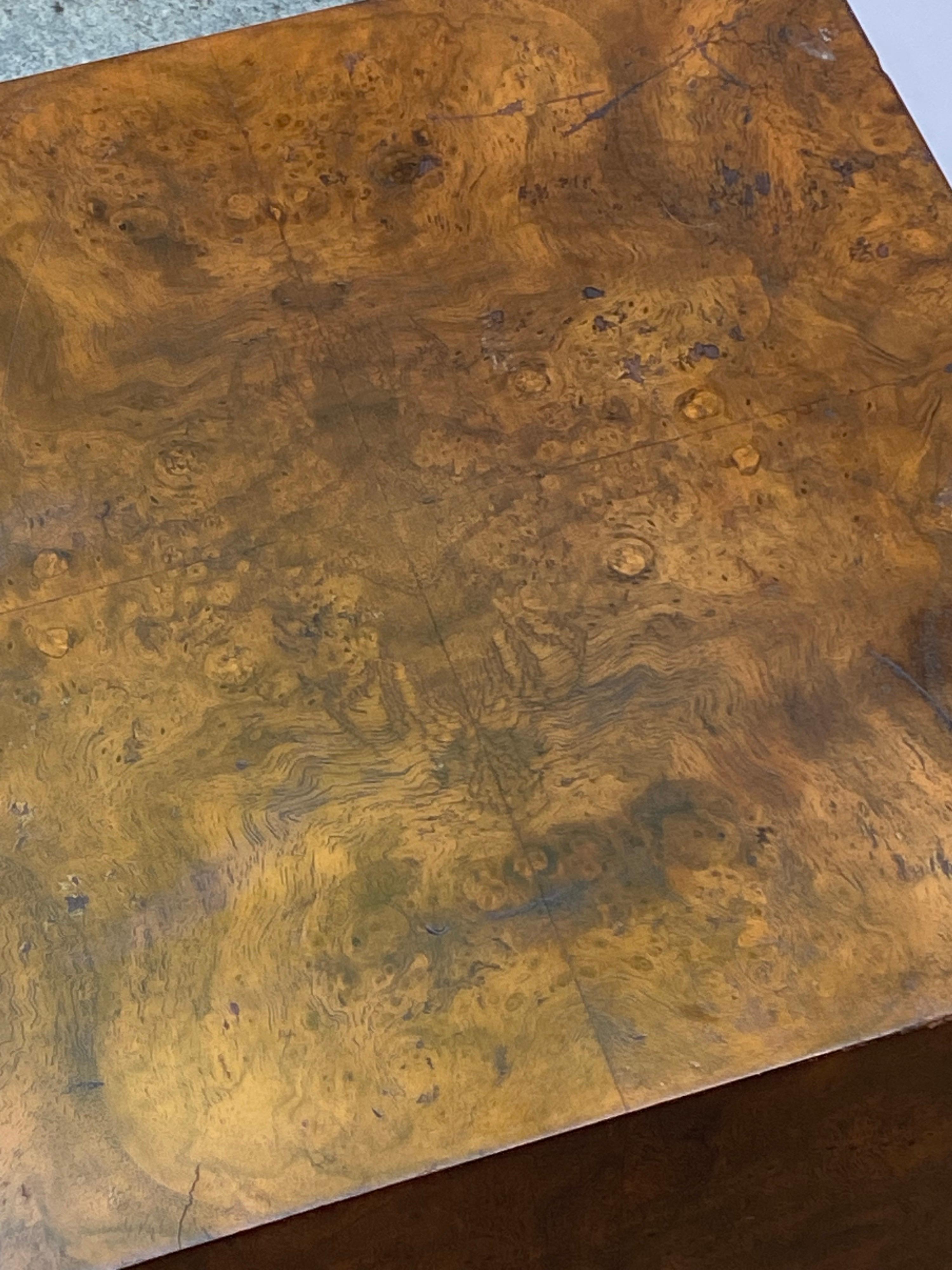 Mid-20th Century Burled Wood Cube Table For Sale