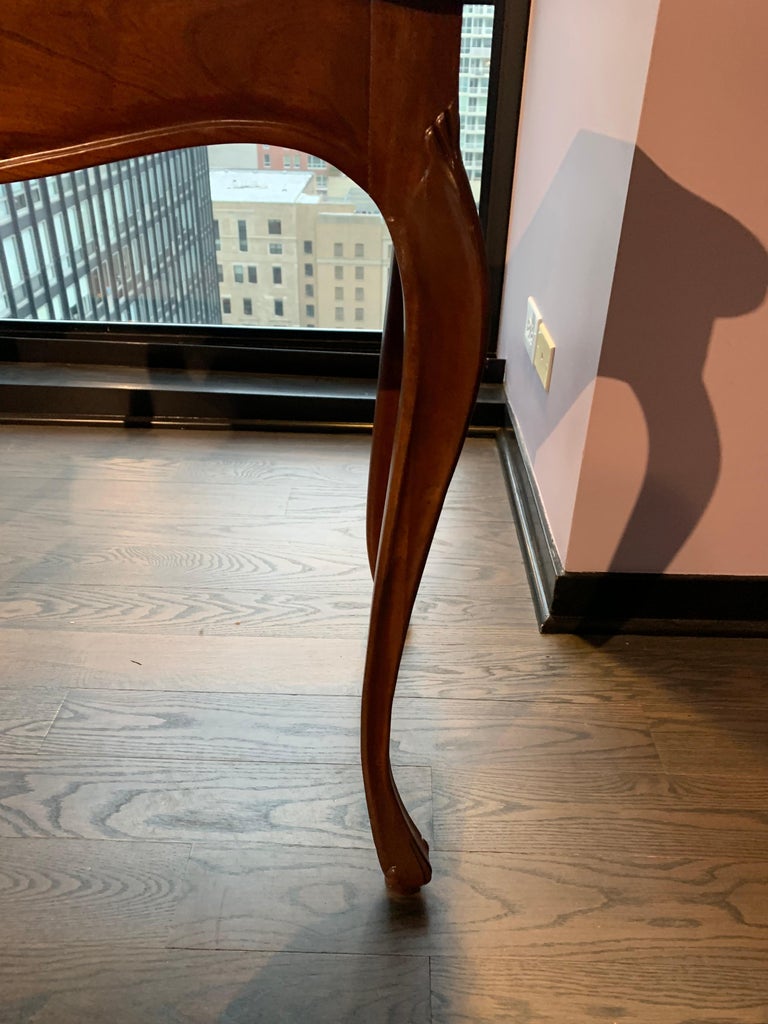 Transitional Burled Wood FlipTop Convertible Console or Dining Table