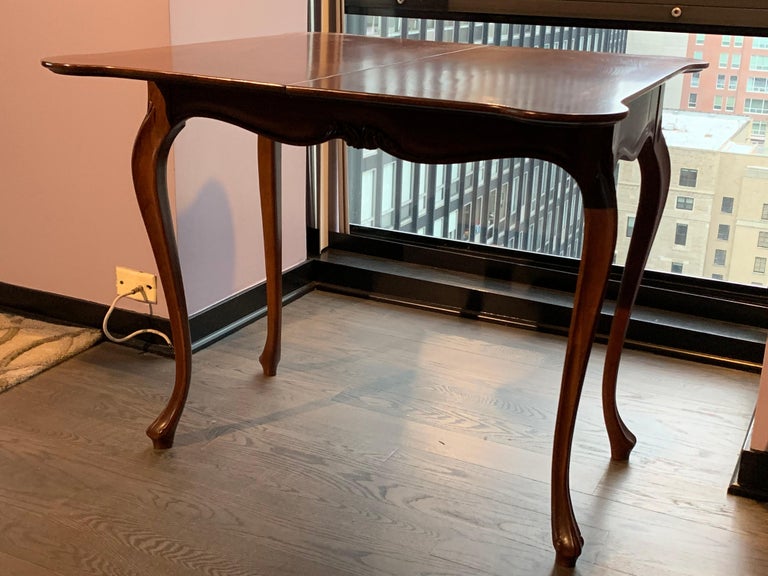 Transitional Burled Wood FlipTop Convertible Console or Dining Table