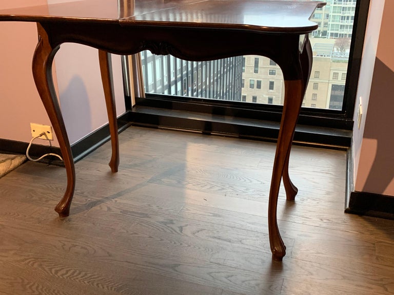 Transitional Burled Wood FlipTop Convertible Console or Dining Table