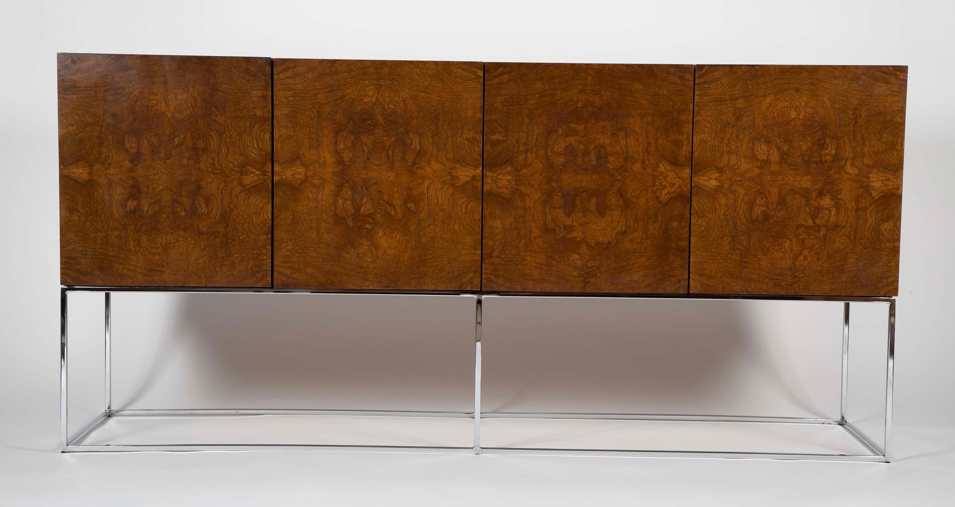 Mid-Century Modern Burled Wood Sideboard by Milo Baughman