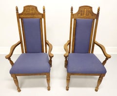 BURLINGTON HOUSE Oak Spanish Revival Dining Armchairs - Pair