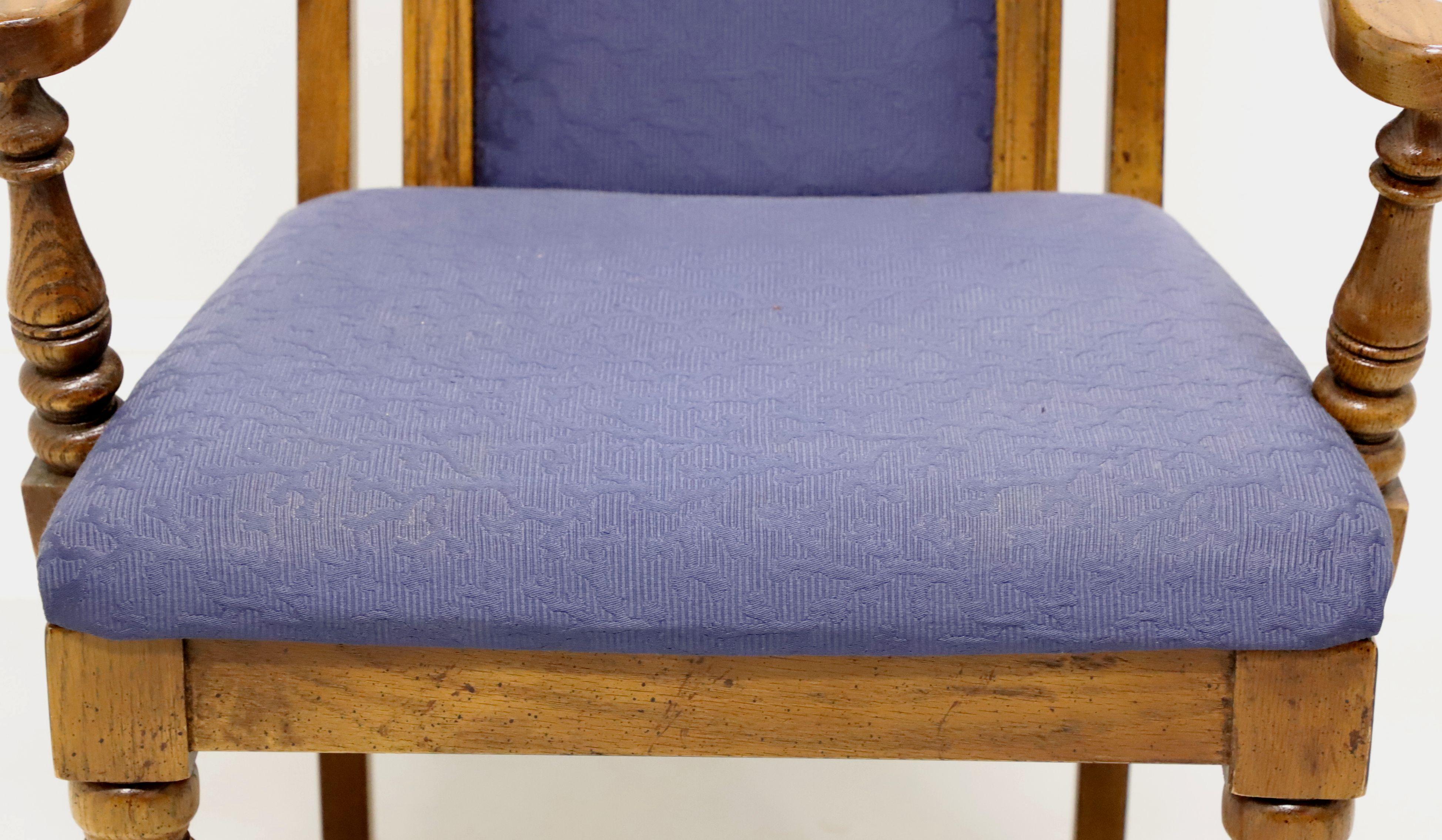 20th Century BURLINGTON HOUSE Oak Spanish Revival Dining Armchairs - Pair For Sale
