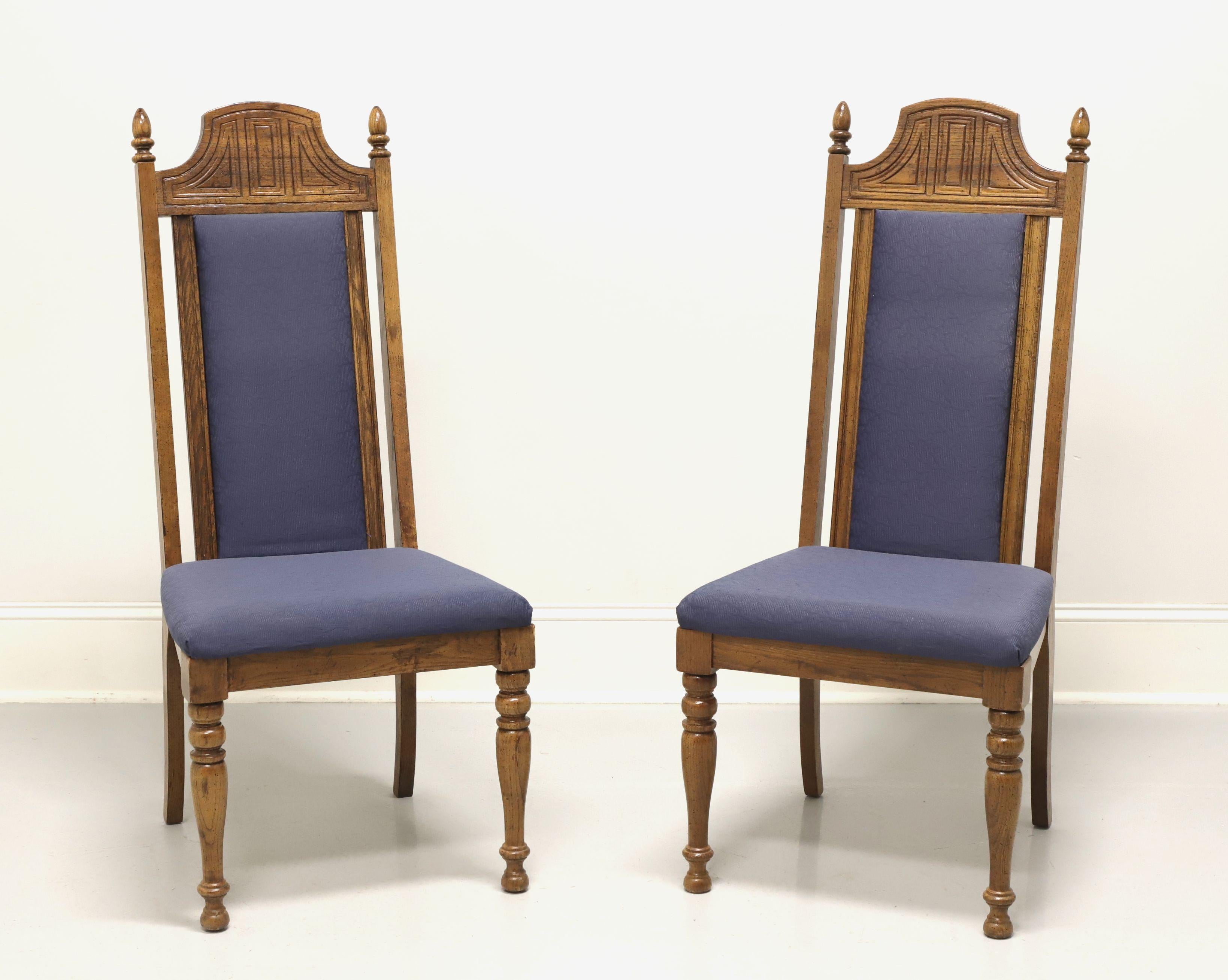 BURLINGTON HOUSE Oak Spanish Revival Dining Side Chairs - Pair For Sale 1