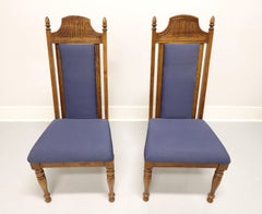 BURLINGTON HOUSE Oak Spanish Revival Dining Side Chairs - Pair
