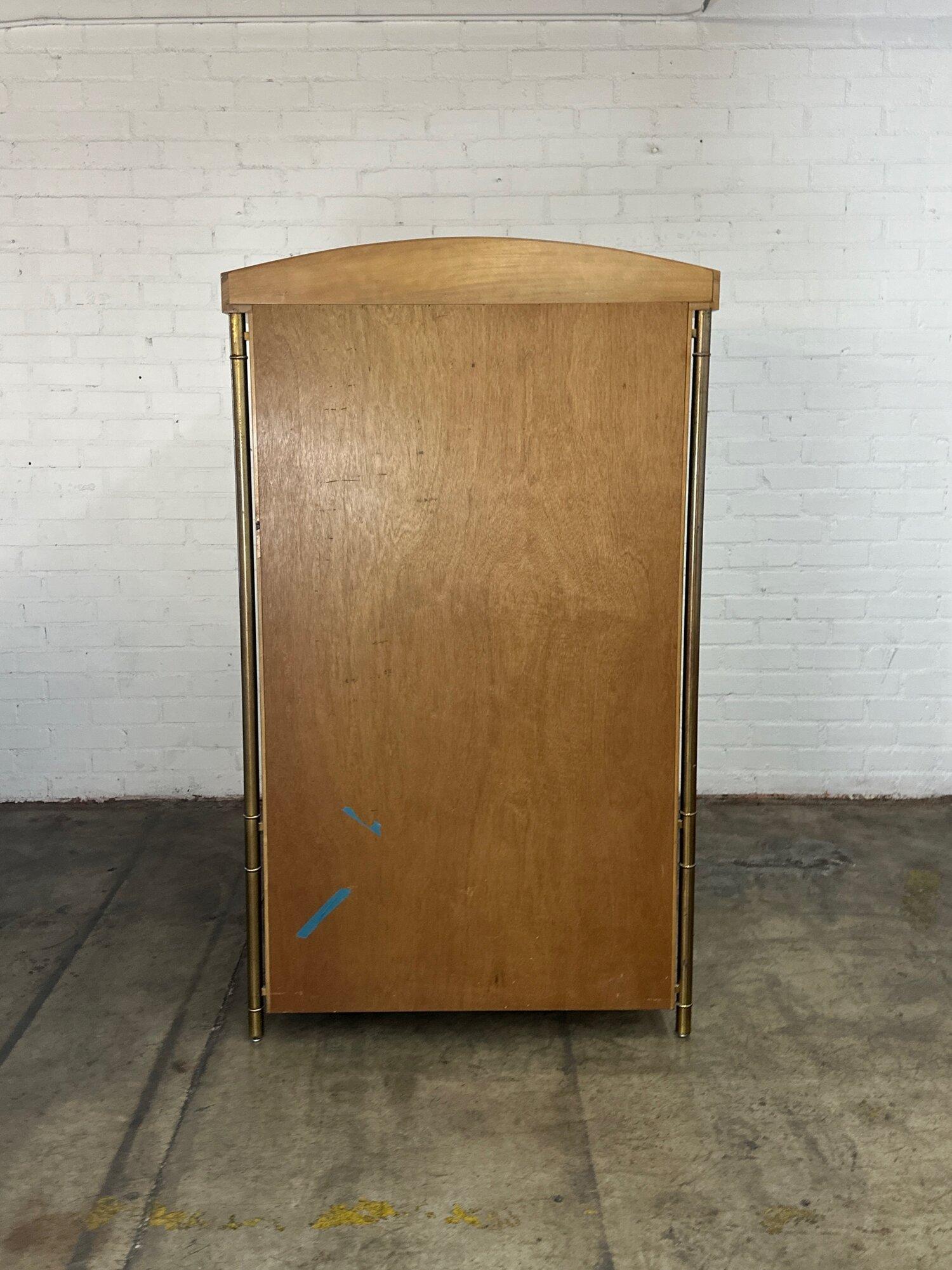Burlwood and Brass Armoire For Sale 5