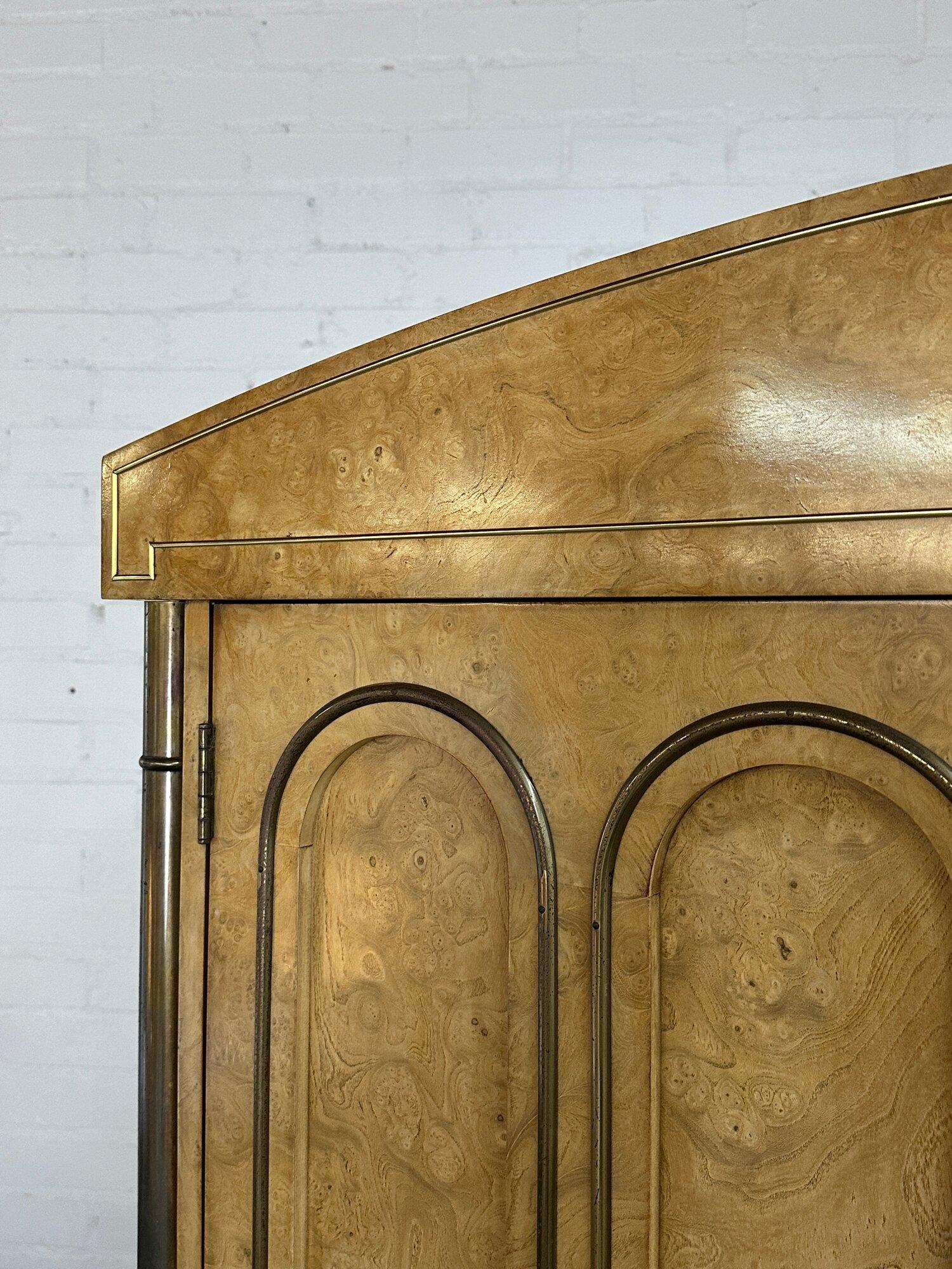 Burlwood and Brass Armoire For Sale 3