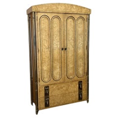 Burlwood and Brass Armoire