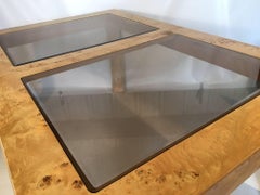 Burl Wood and Brass Dining Table by Thomasville