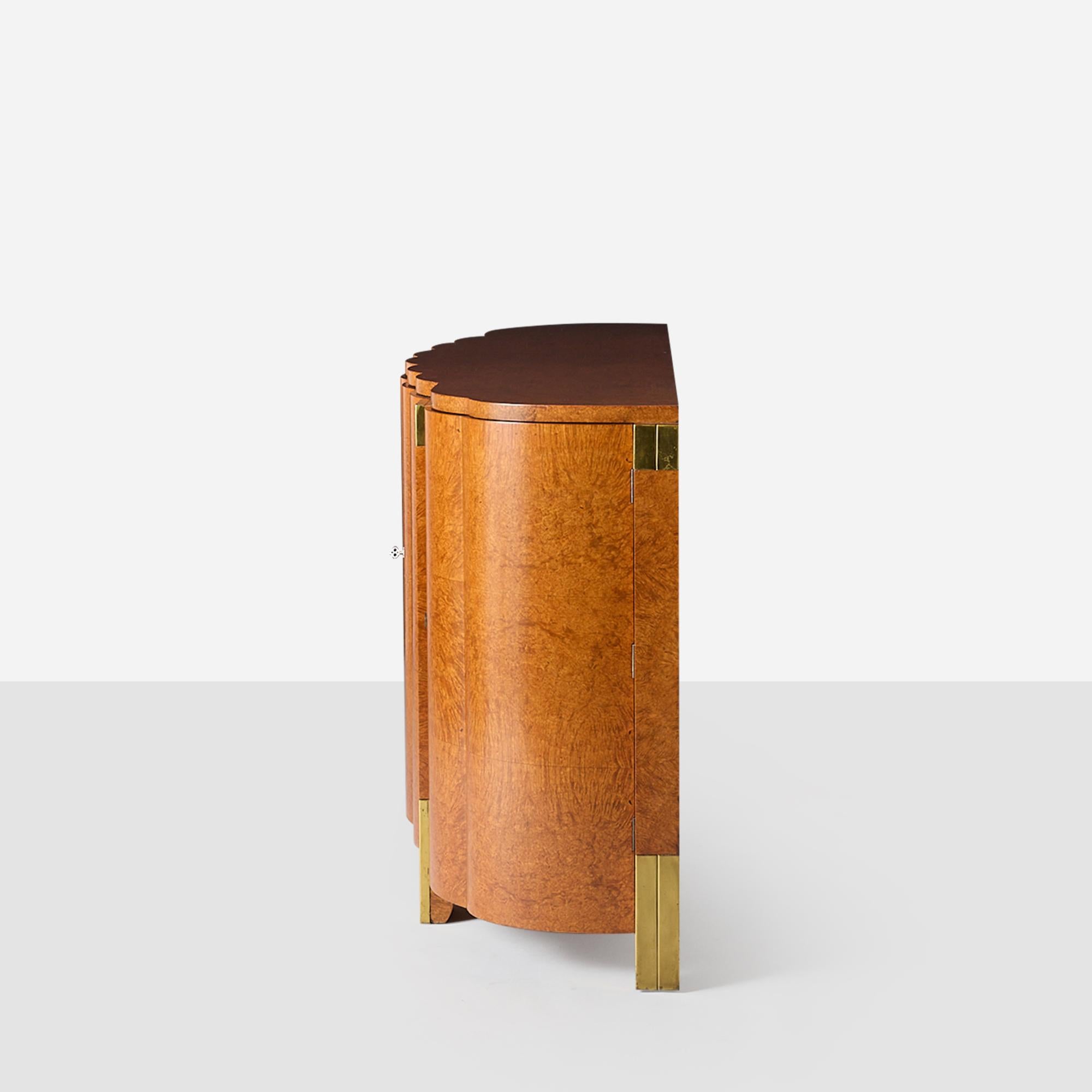 Sideboard aus Wurzelholz und Messing von Roger Bal (Französisch) im Angebot