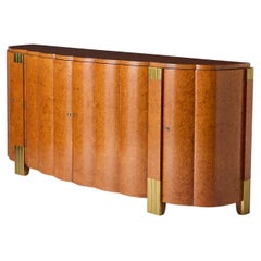 Burlwood and Brass Sideboard by Roger Bal