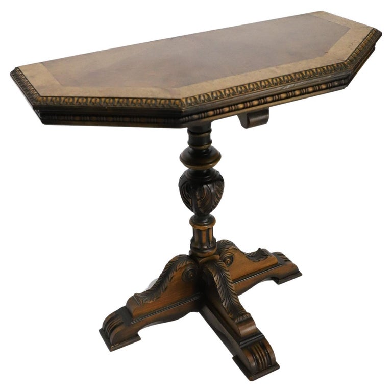 Burlwood and Tigers Eye Wood Wall Table For Sale at 1stDibs