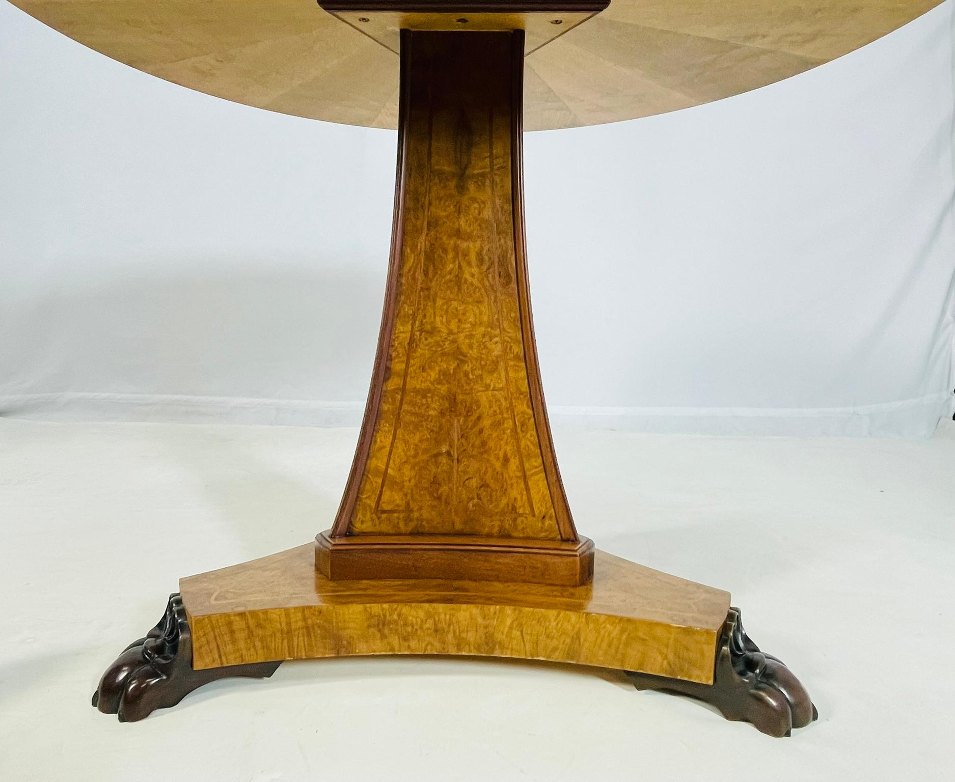 Burlwood & Bronze Center/Tilt Table Signed, CHXI-FW-1992 For Sale 5