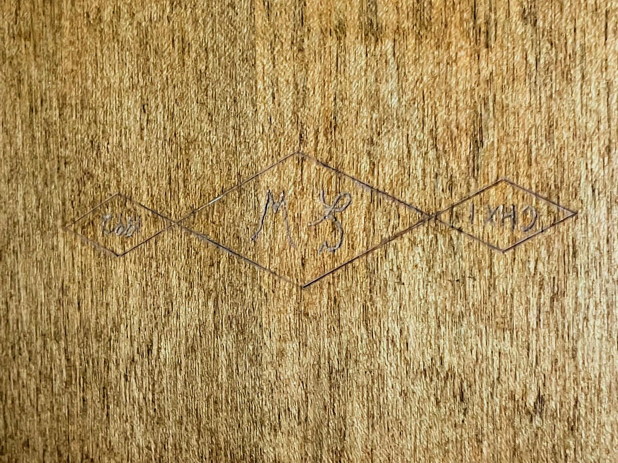 Burlwood & Bronze Center/Tilt Table Signed, CHXI-FW-1992 For Sale 9