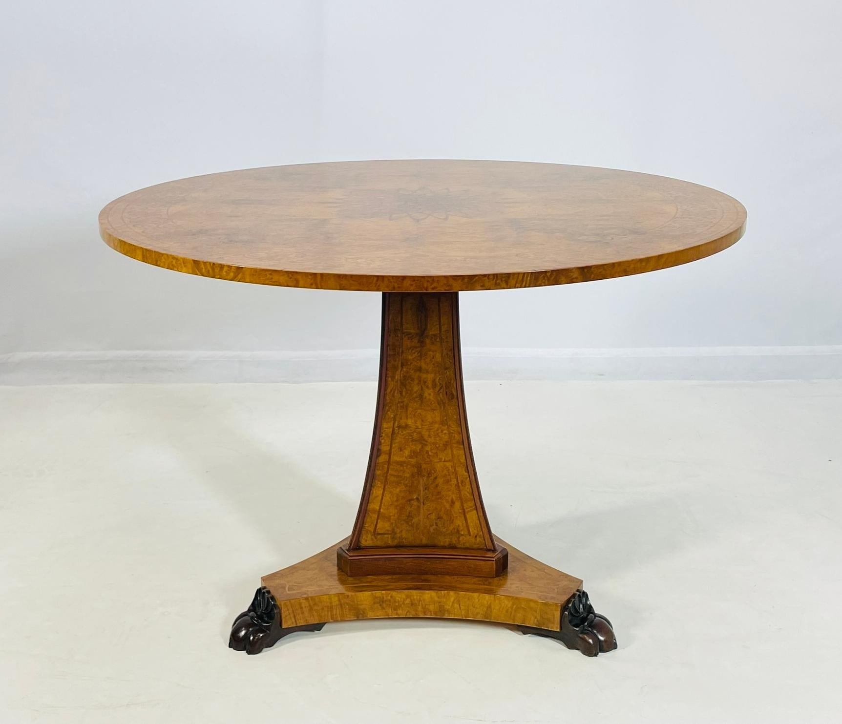 American Burlwood & Bronze Center/Tilt Table Signed, CHXI-FW-1992 For Sale