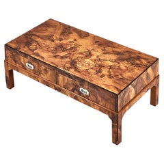 Burlwood Campaign Coffee Table Italy, 1960