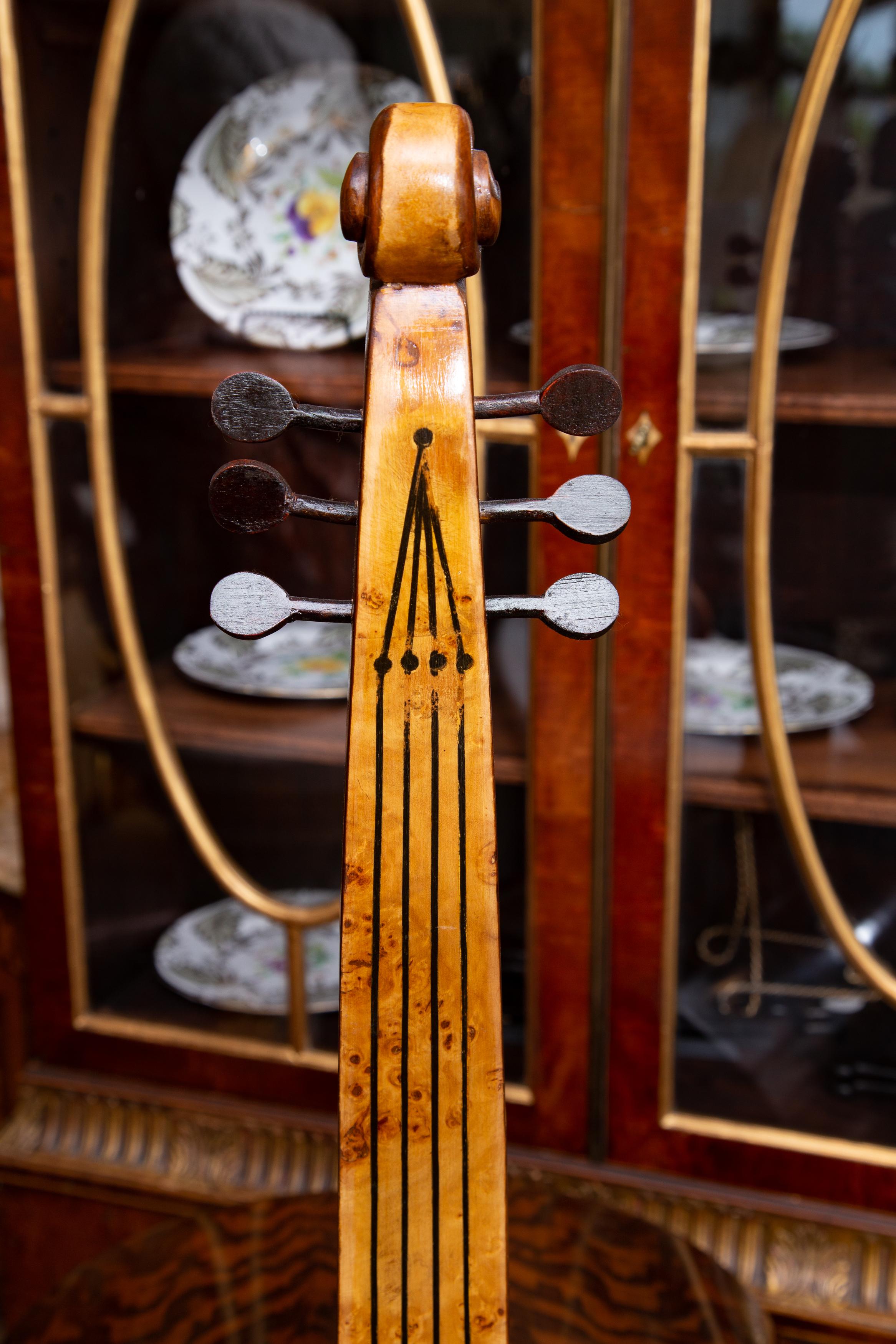 20th Century Burlwood Cello-Form Cabinet For Sale