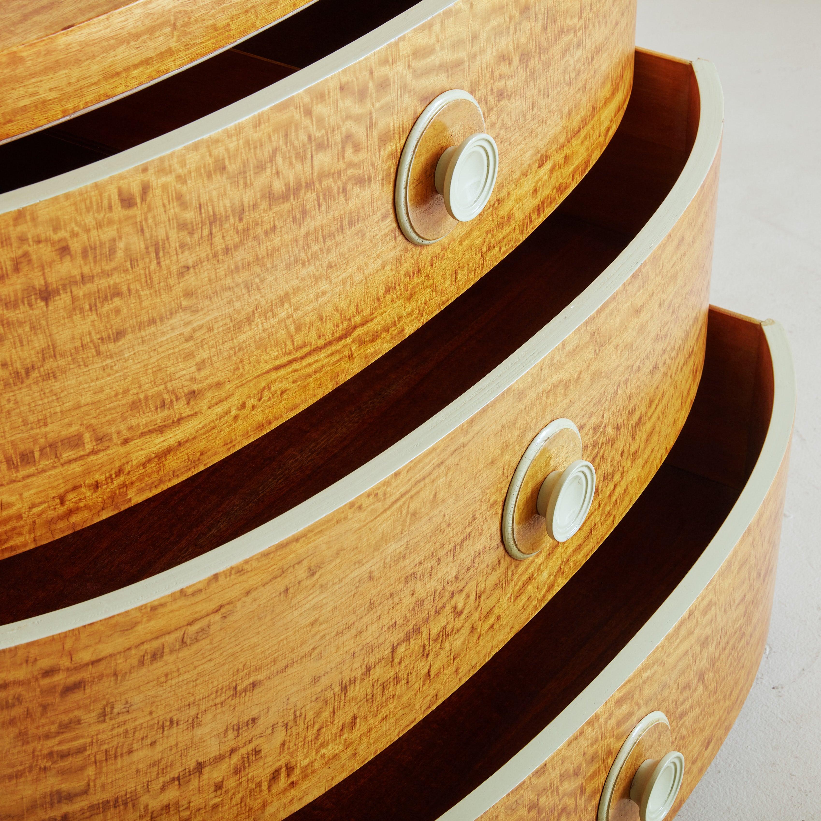 Modern Burlwood Chest of Drawers in the Style of Osvaldo Borsani, Italy 1970s For Sale