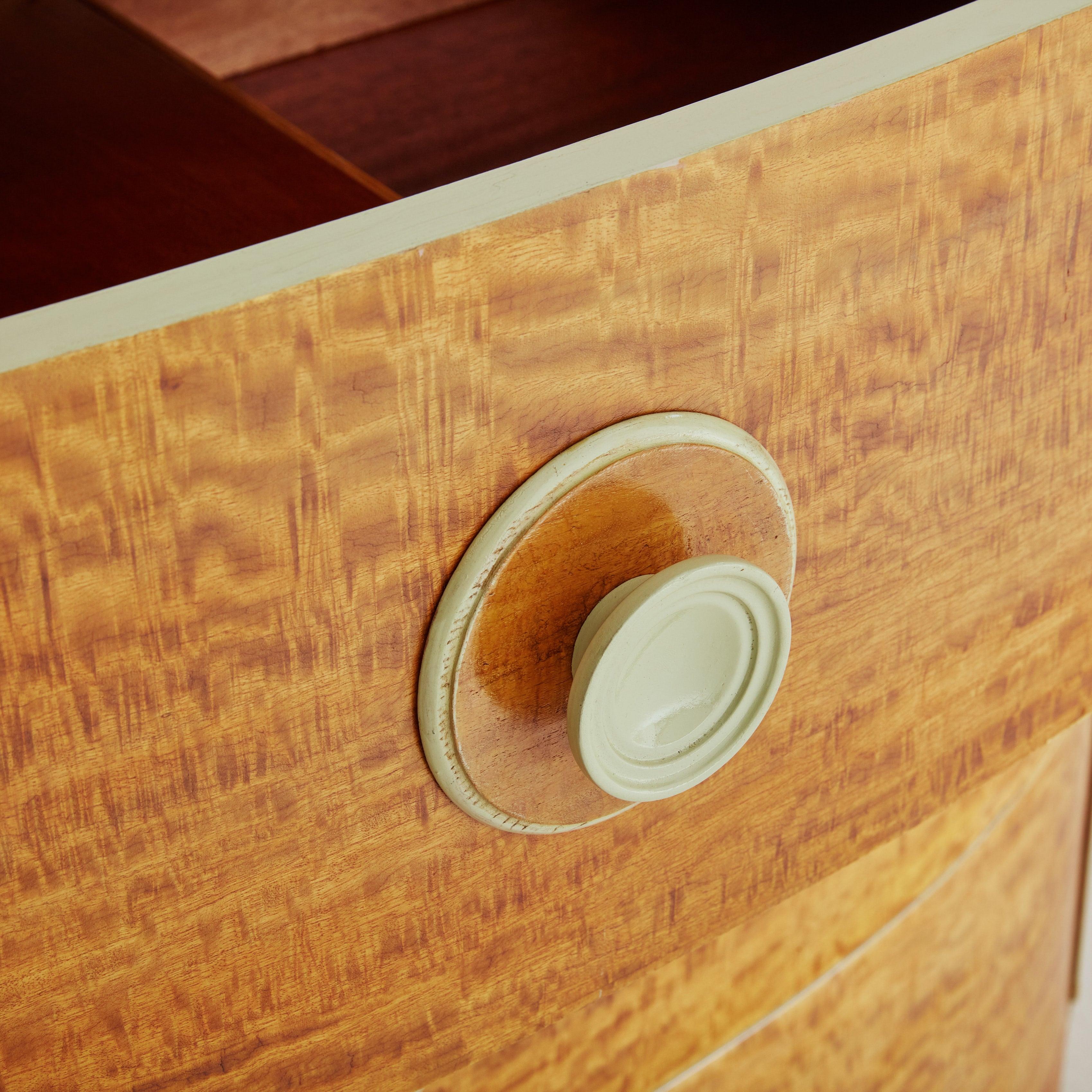 Italian Burlwood Chest of Drawers in the Style of Osvaldo Borsani, Italy 1970s For Sale