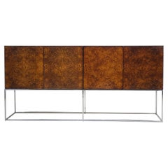Aparador de madera de arce y cromo de Milo Baughman para Thayer Coggin