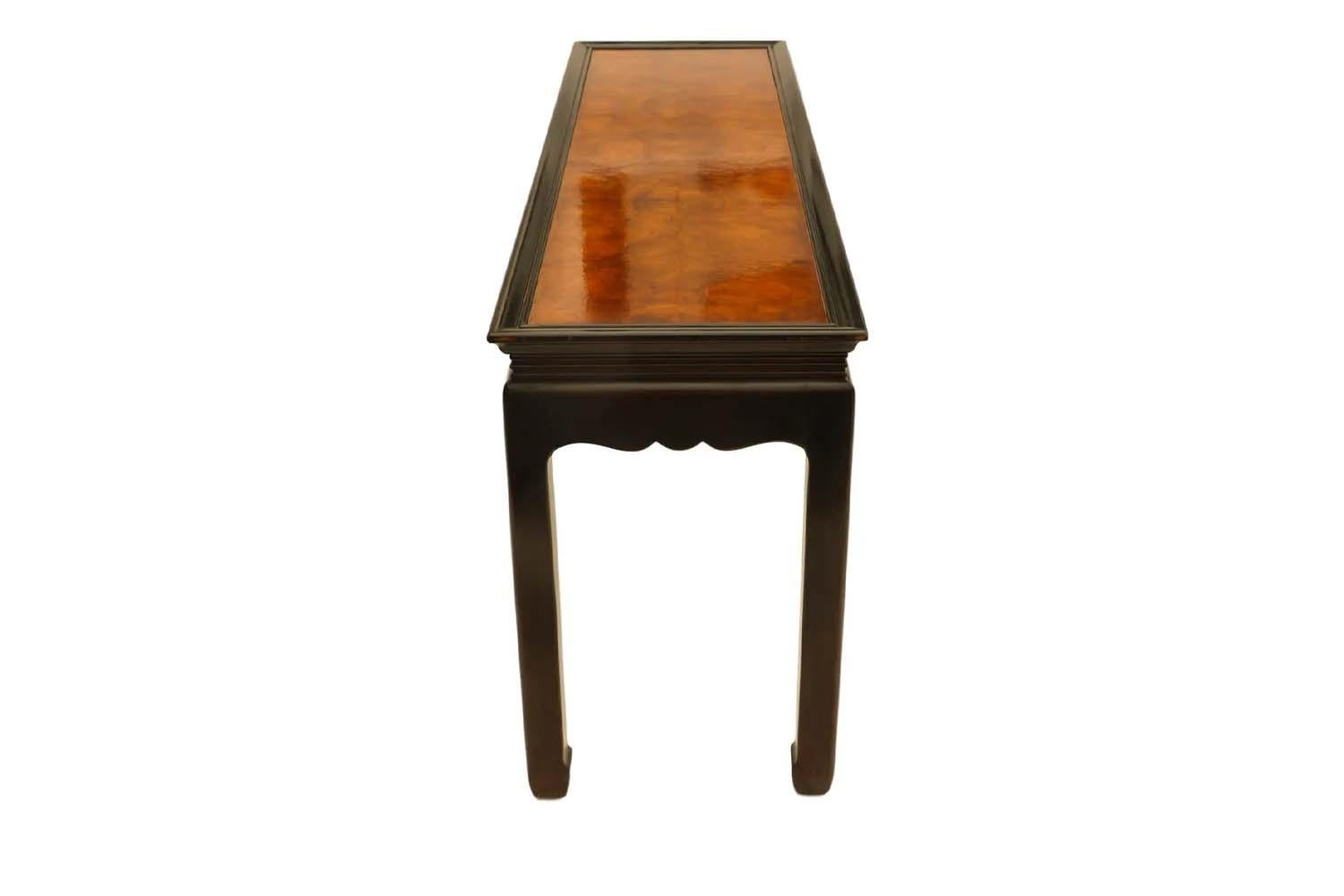 Burlwood Console Table Asian Oriental 1