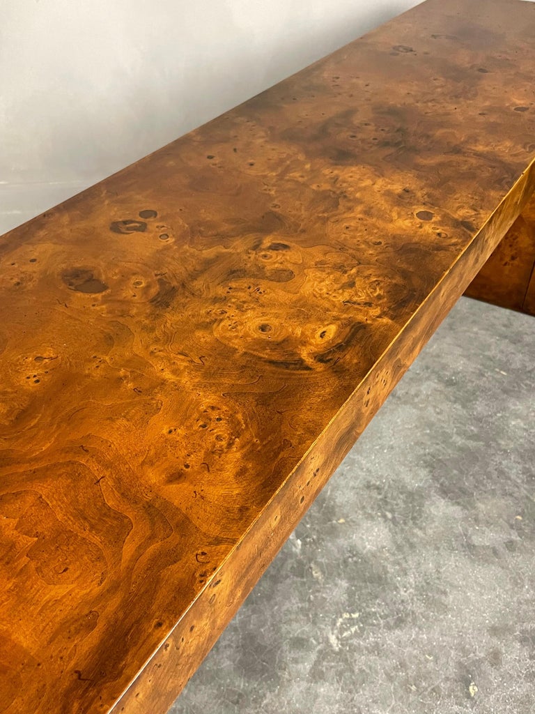 Burlwood Console Table Attributed to Milo Baughman For Sale at 1stDibs