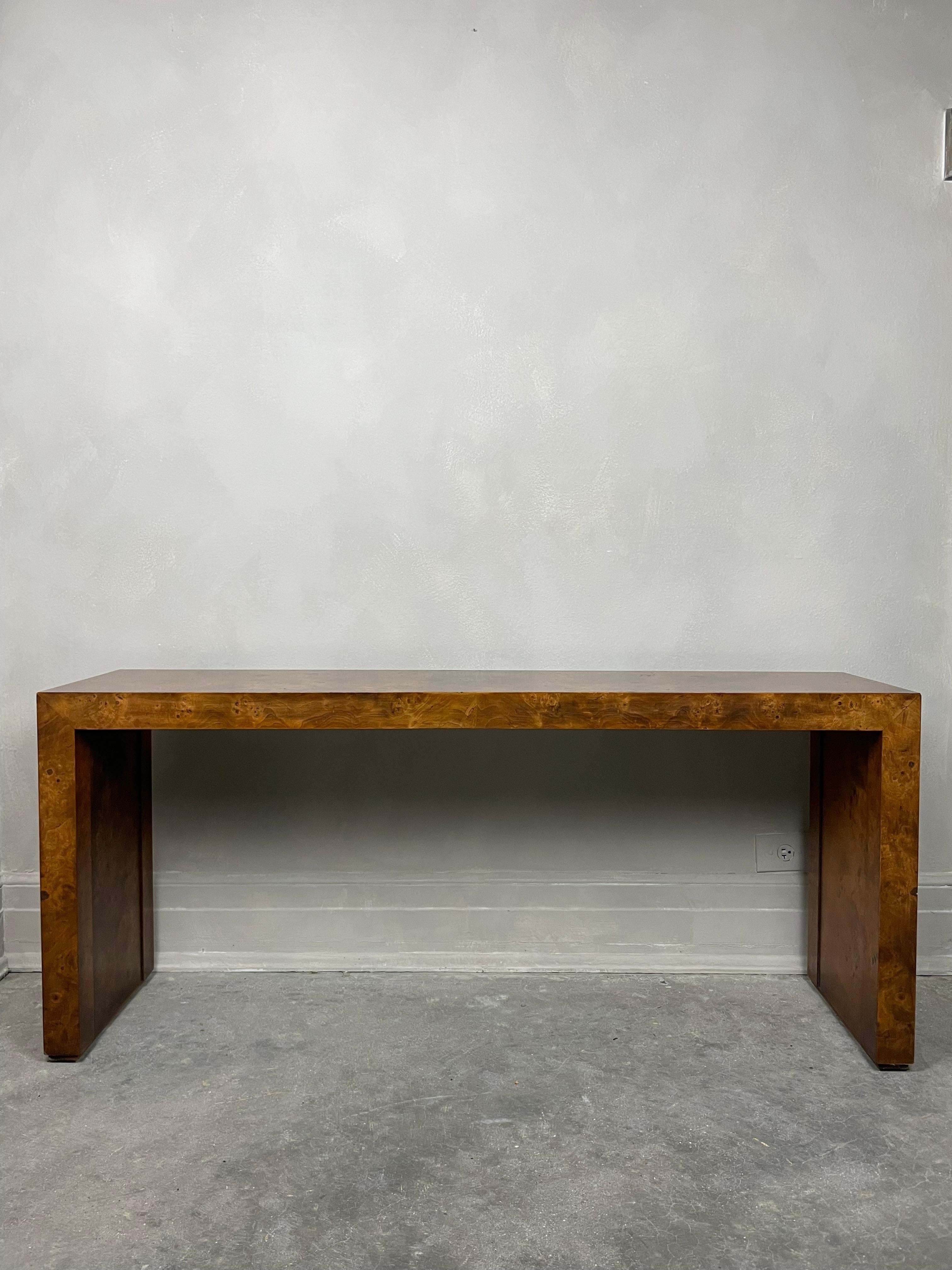 Burlwood Console Table Attributed to Milo Baughman 2