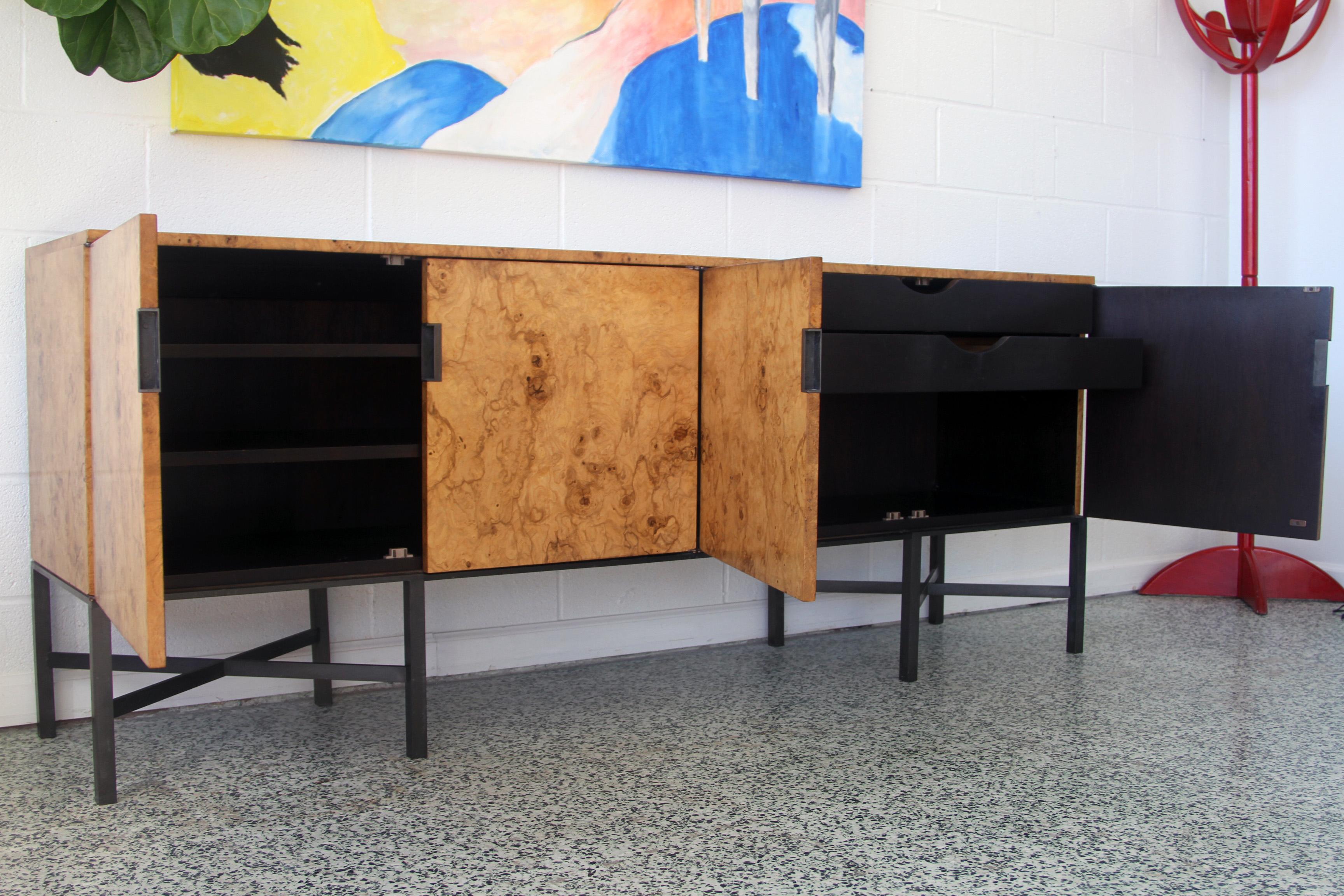 20th Century Burlwood Credenza by Roger Sprunger for Dunbar For Sale
