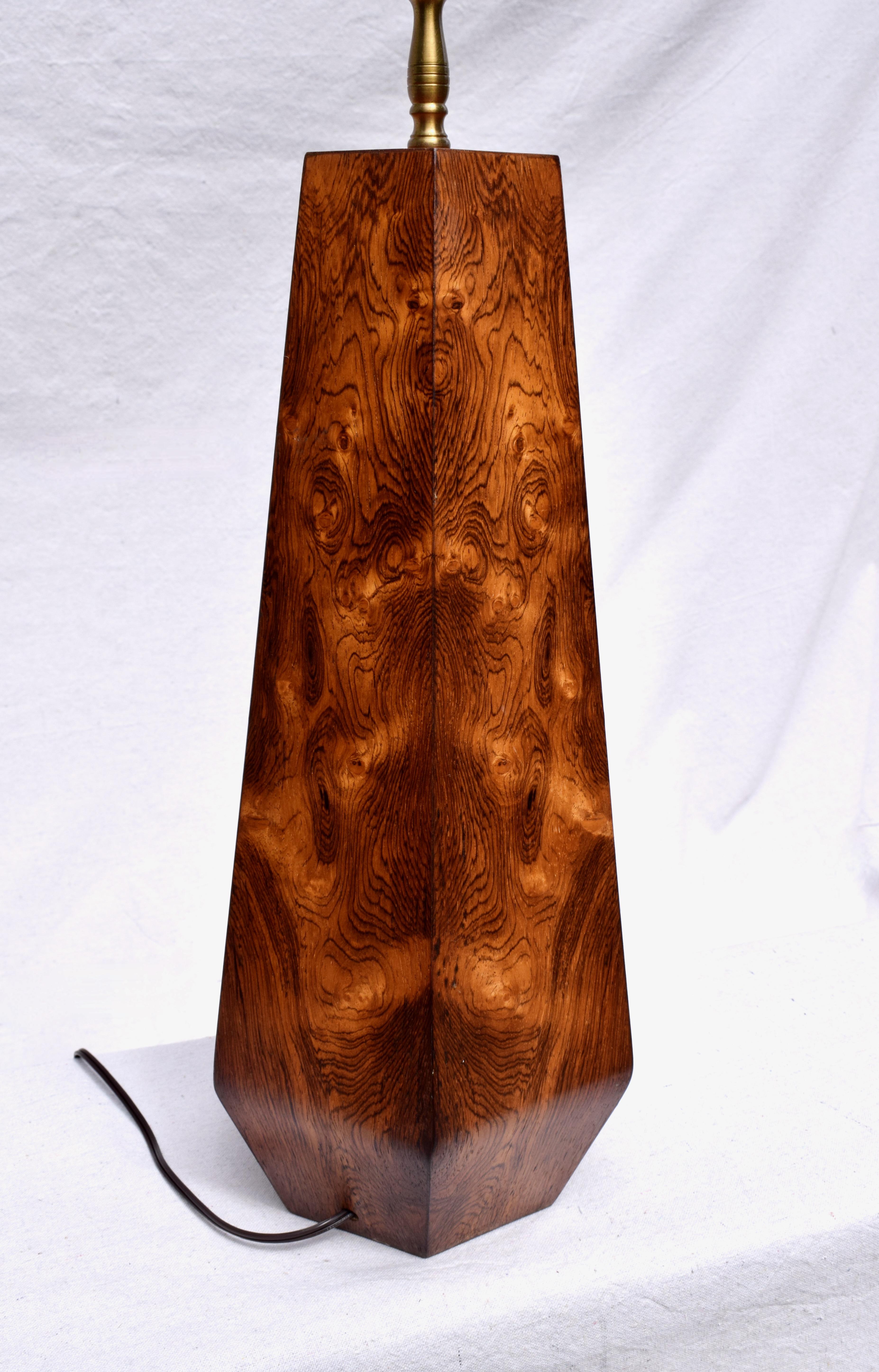 Mid-Century Modern Burlwood Danish Modern Table Lamp