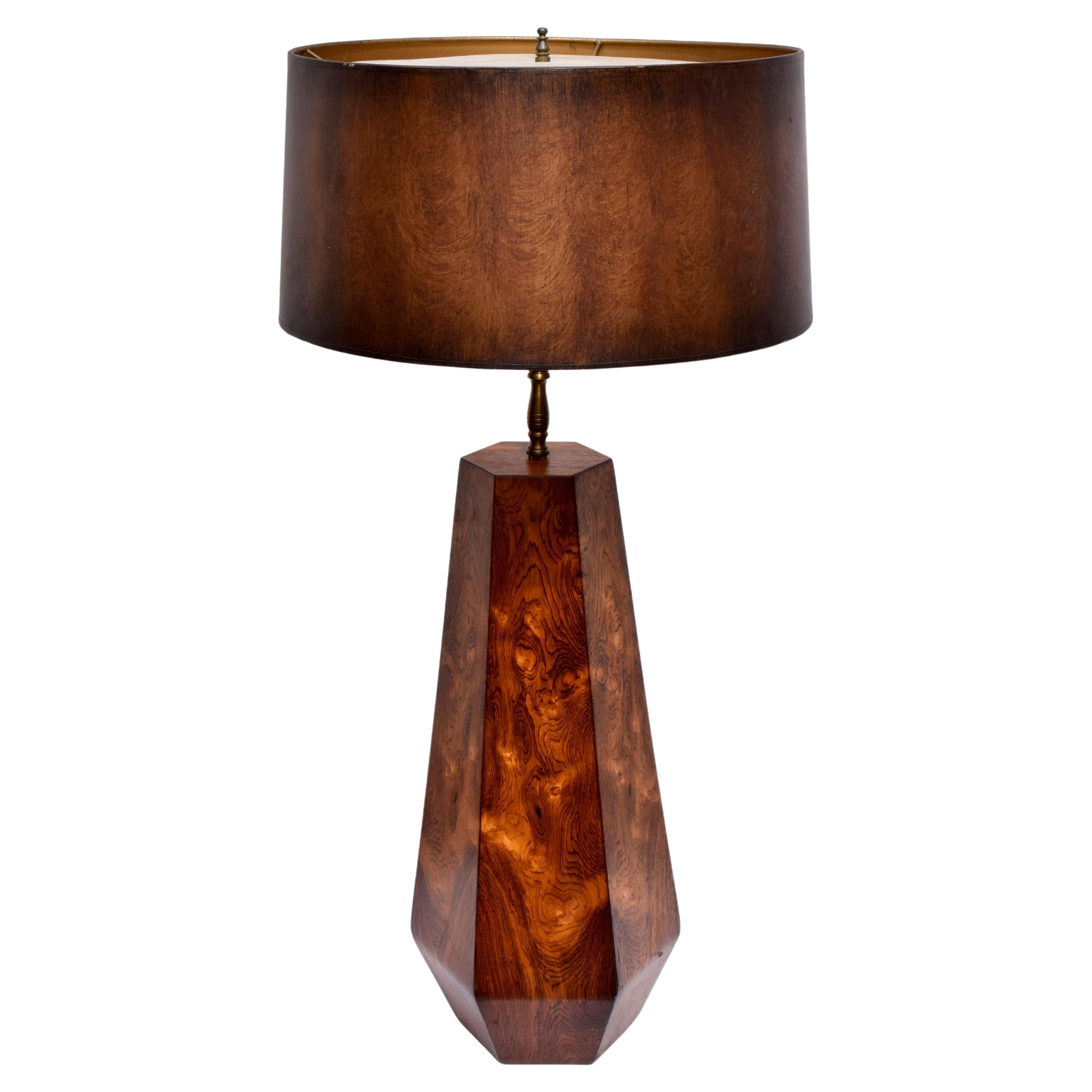 Burlwood Danish Modern Table Lamp