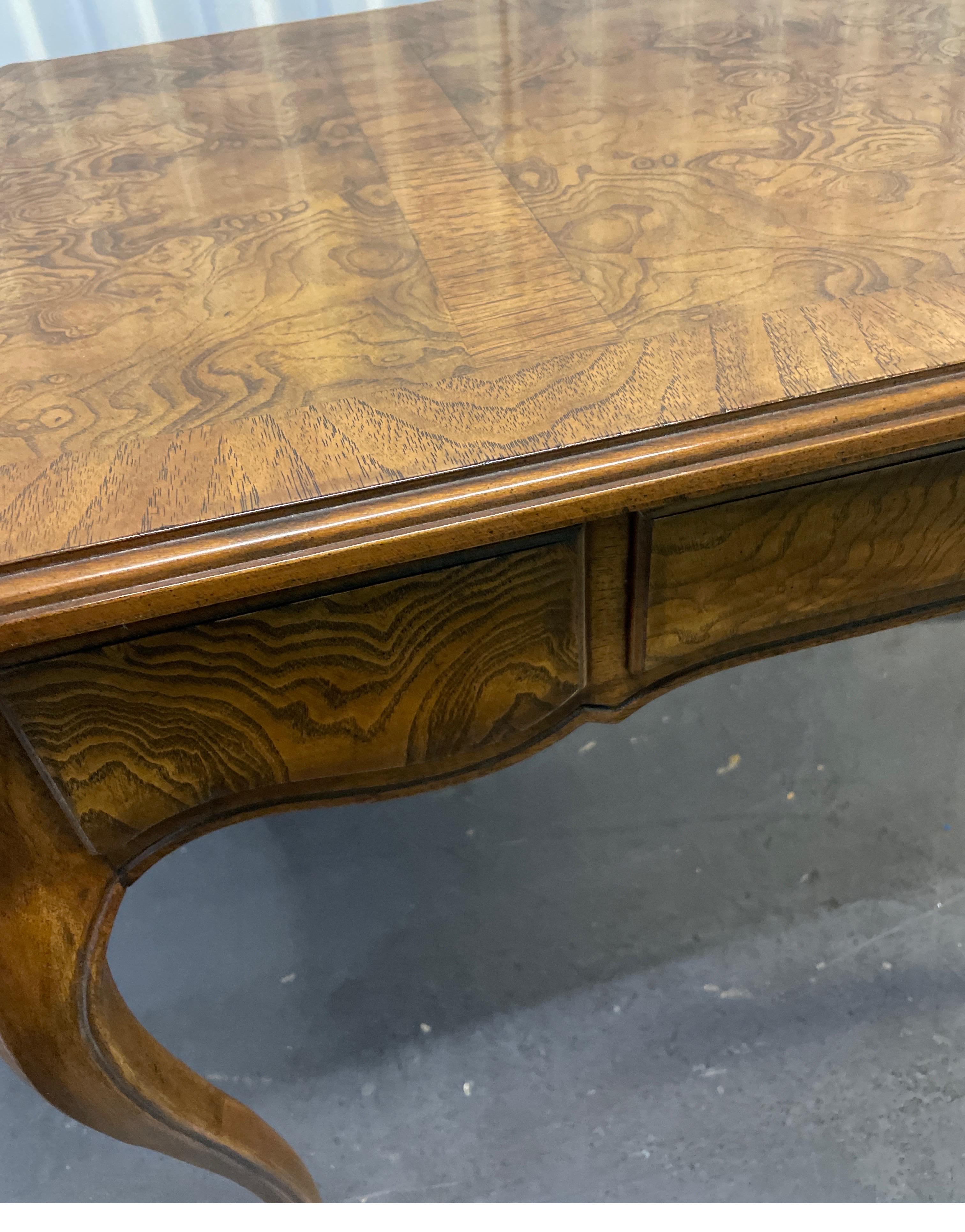 Burlwood Desk with Cabriole Legs 1