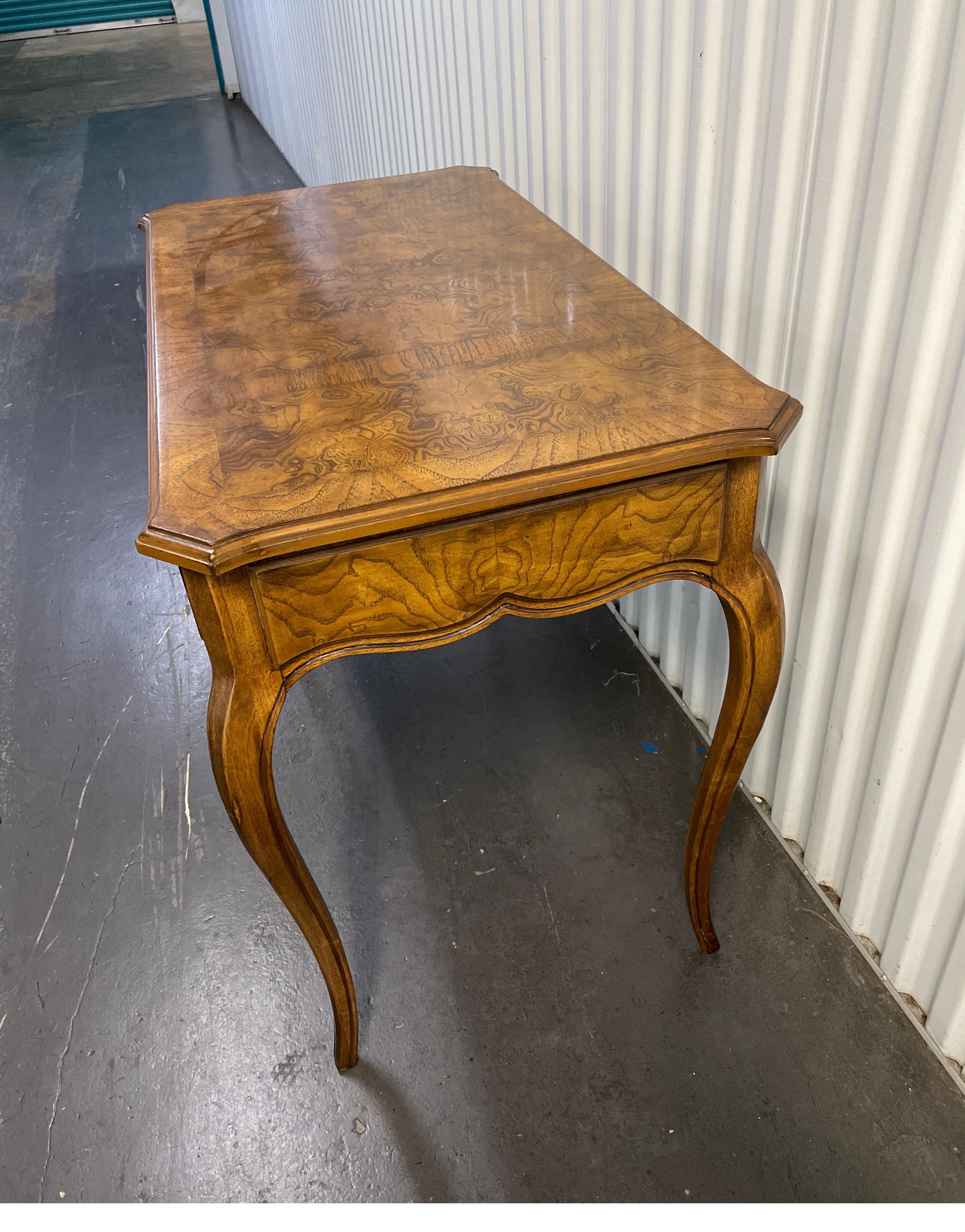 Burlwood Desk with Cabriole Legs 2